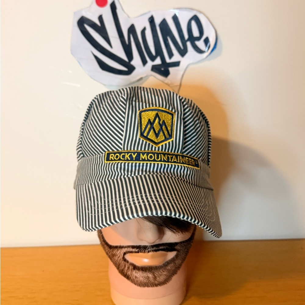 Vintage Rocky Mountain Striped Cap - Black and White
